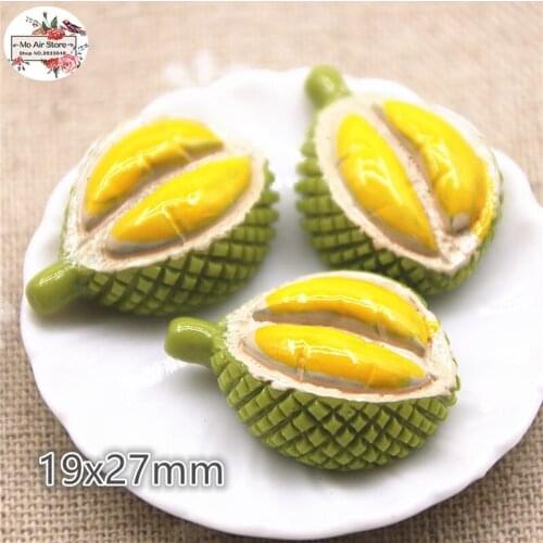 Durian fruit 10PCS 3D Resin Flatback Cabochon Miniature food Art Supply Decoration Charm Craft