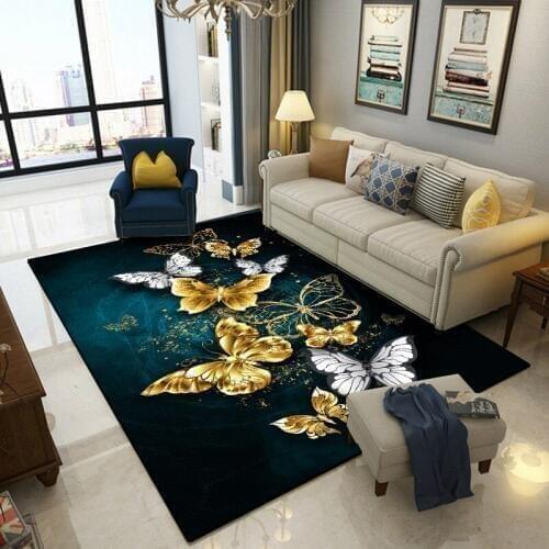 European retro Fantasy color Butterfly fly floor mat bedside plush rug living room door mat bathroom non-slip carpet custom made