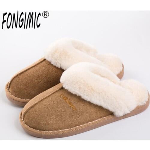 Fongimic Couple Winter Cotton Slippers Autumn Blowout Waterproof Household Slippers for Men Women Indoor Outdoor Warm Slippers