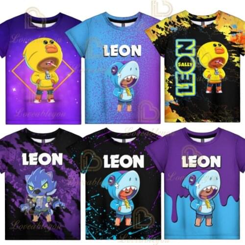 Game Character Stars Tshirt Kids Leon Spike Crow Clothing 3D Casual Shirt Tops Tees Costume Clothes Boy Girl Men Women