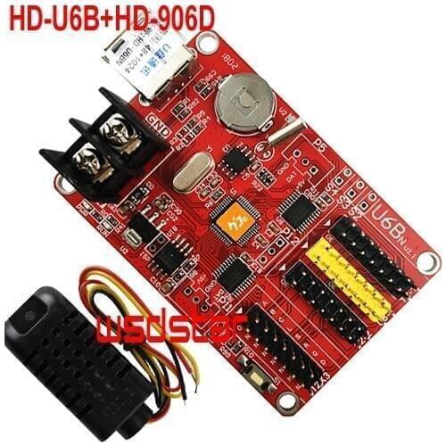 HD-U6B+HD-906D Temperature & Humidity sensor For P10 LED Module/P10 LED Display Single & Dual Color USB LED control card HD-U6BN