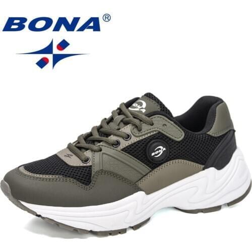 BONA 2020 New Designers Chunky Sneakers Man Trainers Shoes Men Style Running Shoes Anti-Slip Jogging Walking Footwear Mansculino