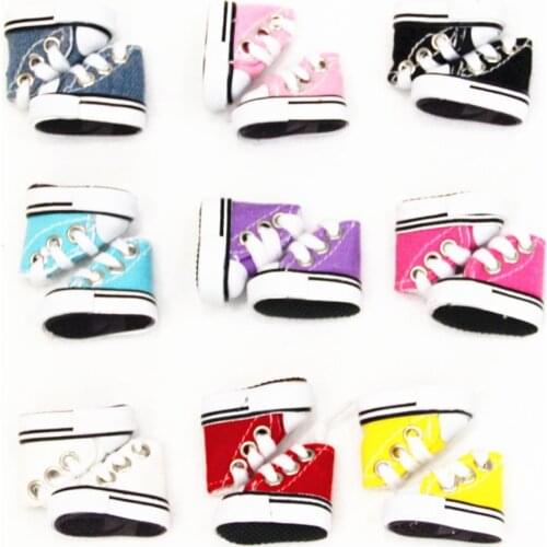 Dolls Sneakers Accessories 1Pair 3.5cm Cute Mini Doll Shoes Denim Canvas Shoes For Blyth For Toy For Sharon Doll Boots