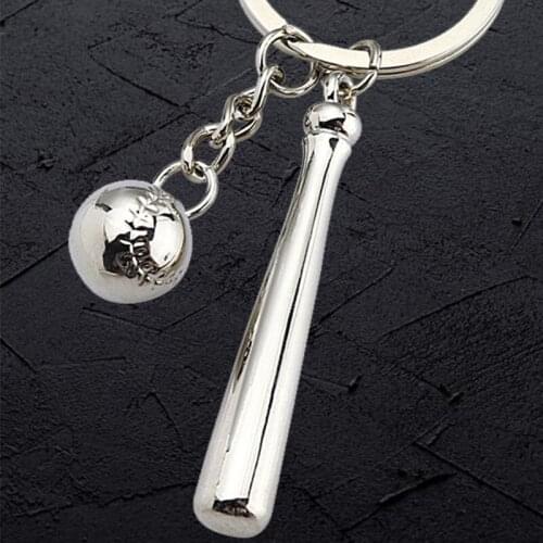 Mini Metal Baseball-Bat Keychain Pendant Sports Baseballs Car Key Chain Base-Balls Key Ring Gift For Man Women