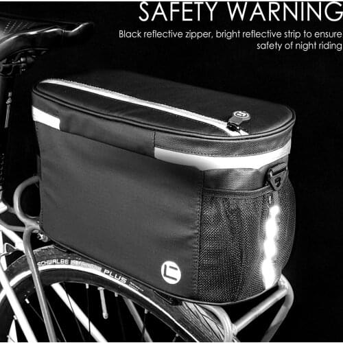 Multifunctional Bicycle Rear Seat Bag Waterproof Cycling Bike Rack Trunk Cargo Bag Pannier Large Capacity Handbag Shoulder Bag