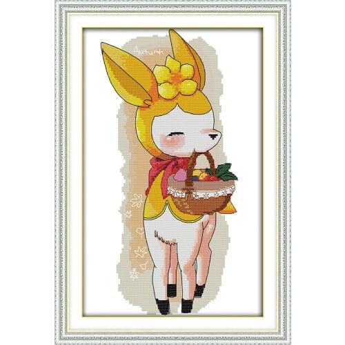 Dreampattern Deer (Autumn) cross stitch kit 4 season animal DIY embroidery set handmade needlework cross-stitching DMC color