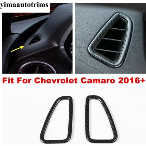 Car Carbon Fiber Look Front Air Vent Cover Trim AC Conditioning Sticker For Chevrolet Camaro 2016 - 2020 Accessories Interior