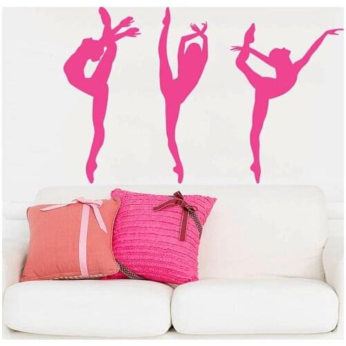 Dancing Girls Wall Decals Vinyl Wall Sticker For Living Room Bedroom Decoration Wallpaper Gymnastics Girls Stickers Poster S-109