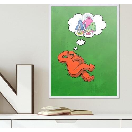 Board Game Print Daydreaming Cartoon Image Game Room Wall Art Abstract Poster Canvas Painting Creative Gift Picture Decoration