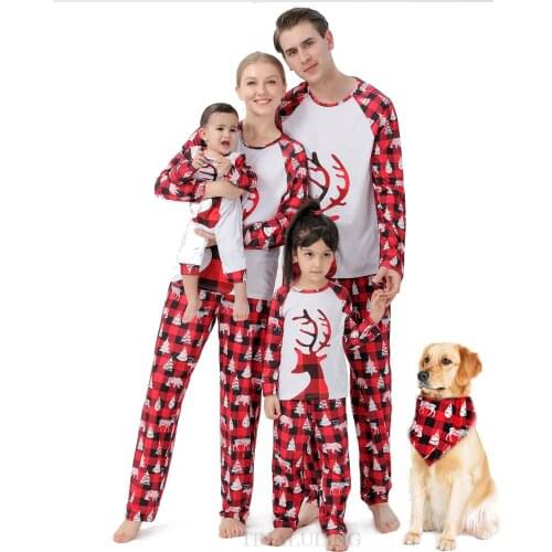 New Year Family Matching Outfits Cartoon Matching Clothes Pajamas Baby Girl Costume Printed Underwear Long Sleeve Xmas Clothes