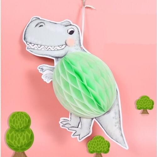 New Handmade Animal Three-Dimensional Paper Flower Ball Festival Party Decoration Supplies Creative Dinosaur Honeycomb qq042