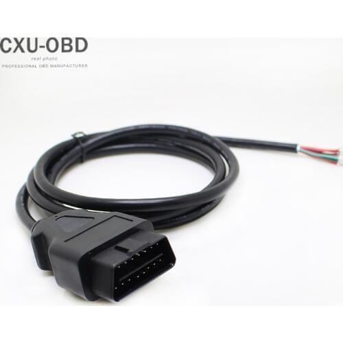 OBD2 16Pin Male Plug Socket cable 1.5m Fly Lead OBD 2 16 PIN Plug Wire Open End free shipping