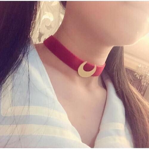 Anime Choker Necklace Fashion Tsuking Usagi Heart Star Moon Ribbon Charm Pendant Necklace For Women Gifts Cosplay