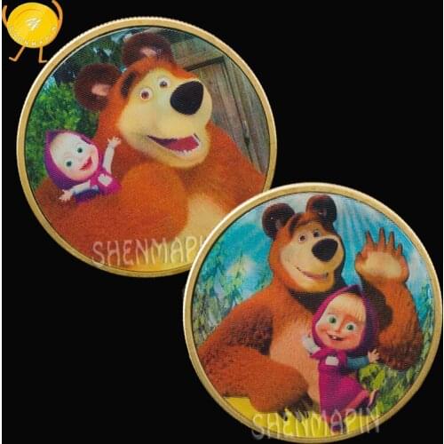 Russian Martha and Cubs Commemorative Coin Childrens Growth Gift Cartoon Art Coins Collectibles Coins of Russia