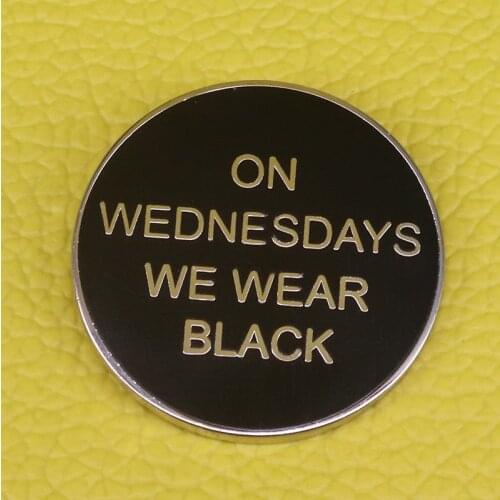 On Wednesdays We Wear Black enamel Pin trend culture brooch stylish decor