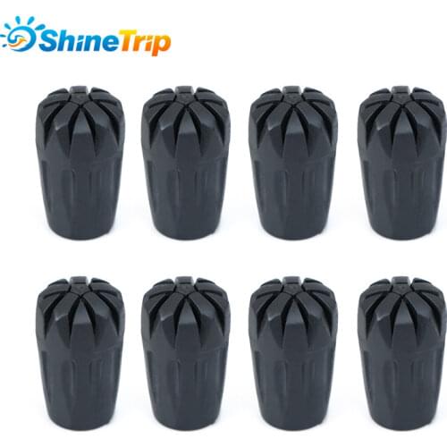 ShineTrip 8 Pcs/set Nordic Walking Pole Trekking Pole Tip Protectors Rubber Pads Buffer Replacement Tips End for Hiking Stick