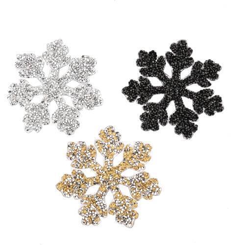 Snow Christmas Appliques Beaded 3D Patches for Clothing Iron on RHinestone Diamond