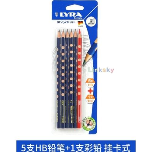 Lyra Groove Slim Pencils Graphite HB,Correcting the posture of holding pencil ,triangle handle, for primary school students
