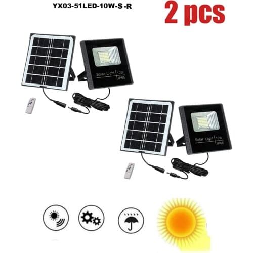 2pcs Outdoor Street Waterproof Wall Lights Solar Power Street Light smart on at night Light Garden Security Lamp seperable panel