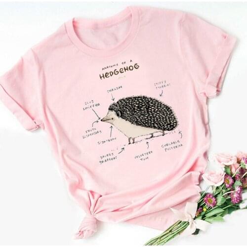Creative Fashion Pattern Female Short Sleeve Summer Clothes Summer Animal Hedgehog Analysis Print Women T Shirt