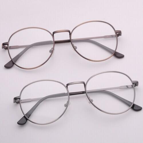 Women Fashion Metal Full Frame Eyeglasses Black Patchwork Plain Glasses GP24
