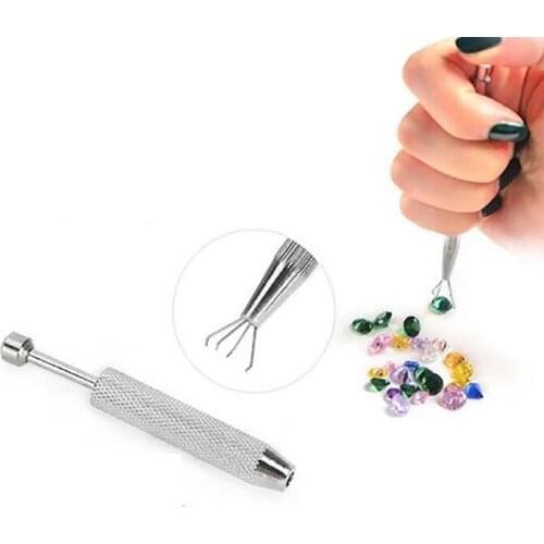 1PC Prong Holder Jewelry Pick Up Tool Tweezer With 4/3 Claws For Diamond Bead Tweezers Catcher Grabbers