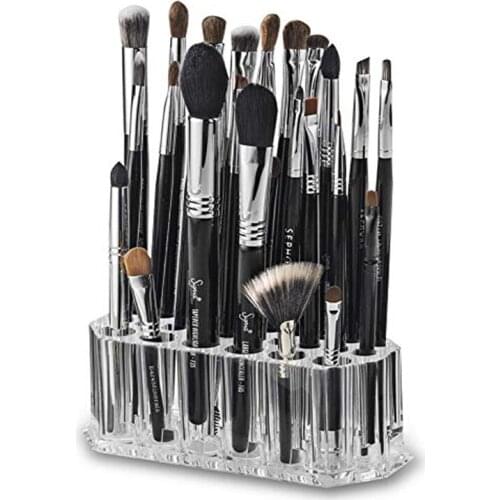 26 Grid Makeup Brush Storage Box Acrylic Makeup Organizer Eyeliner Pencil Box Transparent Display Stand Pen Holder Makeup Tools