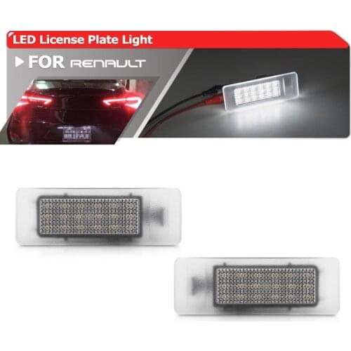 2x For Renault Dacia Duster II Megane IV Scenic IV Clio IV V Twingo II Logan MCV White Led License Plate Lights Canbus Auto Lamp