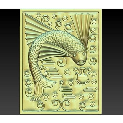 3D STL Model for CNC Router 3D Printer Artcam Aspire Bas Relief - Fish