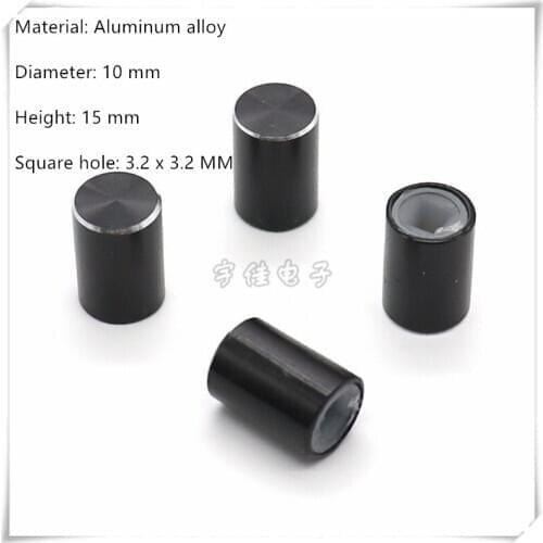 5 Piece 10 × 15mm black aluminum alloy light touch switch button cap computer case key switch cap square hole 3.2 × 3.2mm
