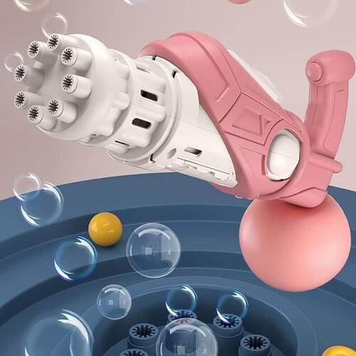 Automatic Gatling Bubble Gun Toys Kids Soap Water Bubble Machine Space Gatling Bubble Machine Child Blowing Holding Eight-hole
