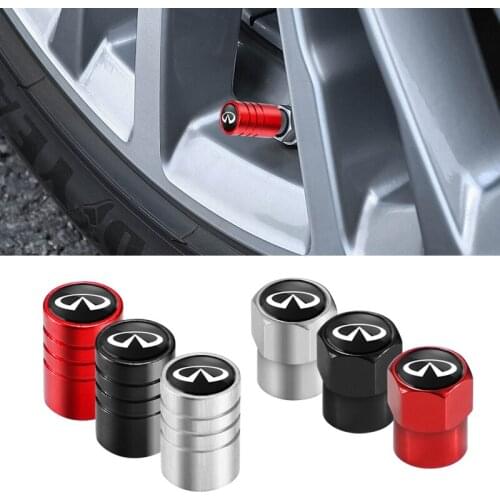 4Pcs Car Metal Tire Air Valve Caps For Infiniti Q50 FX35 Q30 Q70 QX70 G35 Q60 QX50 QX60 QX80 QX30 JX35 G25 G37 FX FX37 FX50 EX37