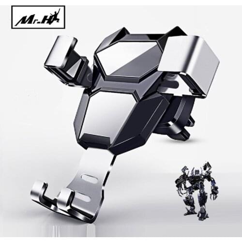 Car Phone Holder In Car For Phone Air Vent Alloy Gravity Clip Mount No Magnetic MobilePhone Holder GPS Stand Universal