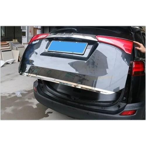 For Toyota RAV4 2013 2014 2015 2018 Tailgate Rear Door Bottom Cover Molding Trim High Quality Stainless Steel back door trim Ta