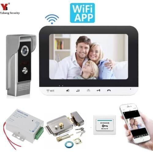 Home Intercom System Wired WiFi Smart IP Video Doorbell 7 Inch with 1x1080P Wired Door Phone Camera