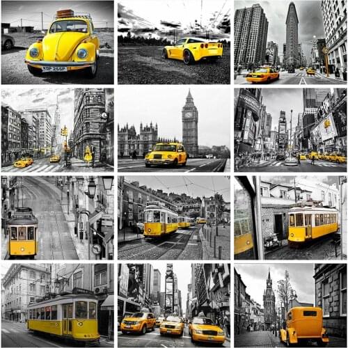 Evershine 5D DIY Diamond Painting Car Scenery Full Square Diamond Embroidery Black Series Pictures Of Rhinestones Home Decor