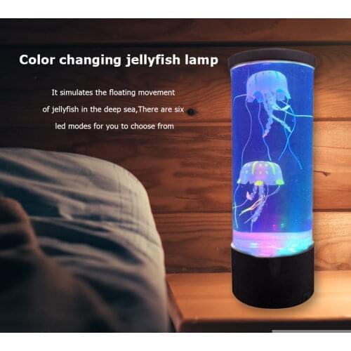 Fantasy USB/Battery Powered Jellyfish Water Tank Aquarium LED Lamp Color Changing Bedside for Home Bedroom Decoration Kids Gifts