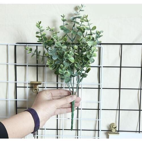 Nordic Artificial Plant Eucalyptus Green Leaf Plant Artificial Leaves With Grass Home Decoration Wedding Plant Wall Fake Flower