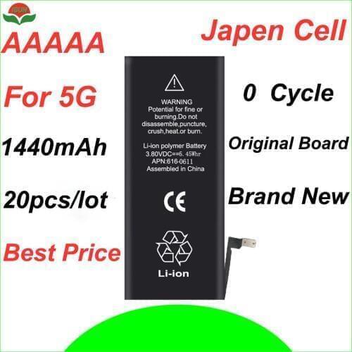 ISUN 20pcs/lot original quality 0 cycle mobile battery for iPhone battery 5G 1440mAh 3.7V battery replacement