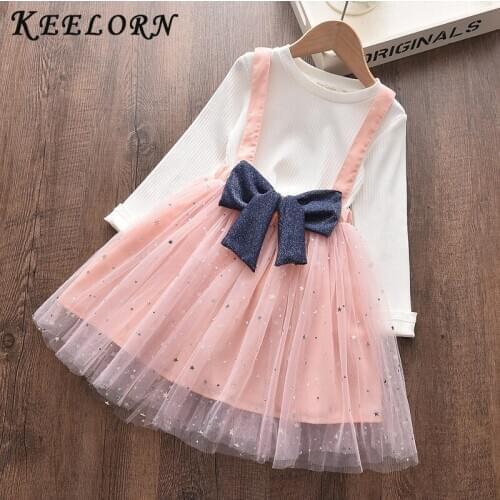 Keelorn Girls Dress New Summer Kids Girl Princess Dress Striped Party Dress Children Clothing Floral Vestidos Girls Costume