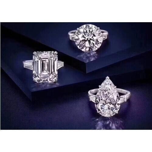 Handmade Diamond cz Promise Ring Real 925 Sterling Silver Engagement Wedding Band Rings for women men Luxury Party Jewelry Gift