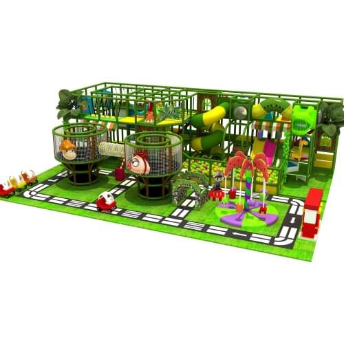 Multifunctional Jungle Themed Indoor Playground with Spider Tower And Tracks HZ-20200321