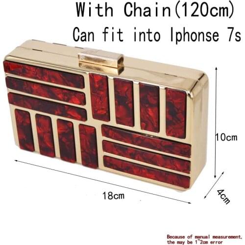 Fashion Sapphire Acrylic Clutch Bags Pink Wine Cheaper Wedding Bridal Evening Bags Chain Box Handbags