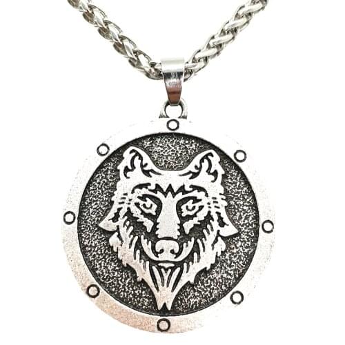 Nostalgia Viking Wolf Pendant Necklace Men Norse Wolf Amulet Talisman Jewelery