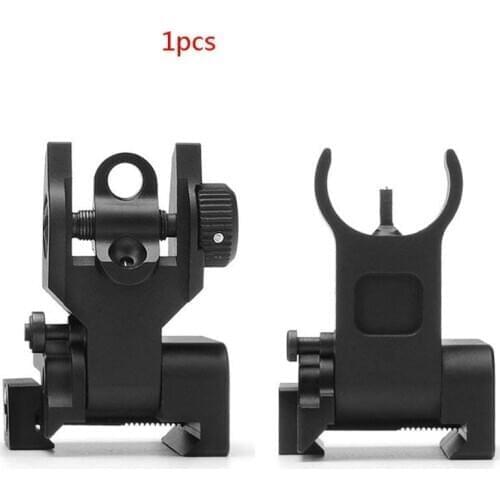 Flip Up Front Rear Iron Set Dual Half Moon Shape BUIS Sights for 20mm Mount of Hunting Rifle Airsoft