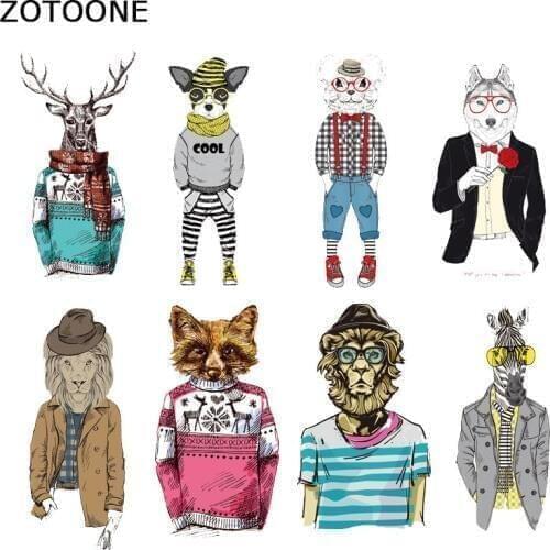 Cartoon Lion and Giraffe patches for clothing decoration Summer Patch T-shirt Applique heat vinyl diy patch iron on transfer D