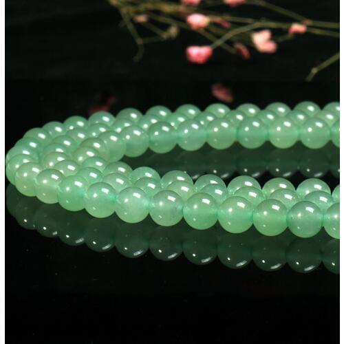 Natural green aventurine 4-12mm round Gemstone beads for 925 sterling silver Jewelry Making Necklace Bracelet 15inch ICNWAY