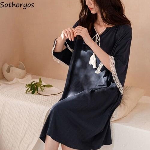 Nightgowns Women Lace Short Sleeve Dress Sleepwear Summer New Sweet Cute Korean Palace Style Harajuku Princess Large Size 3XL