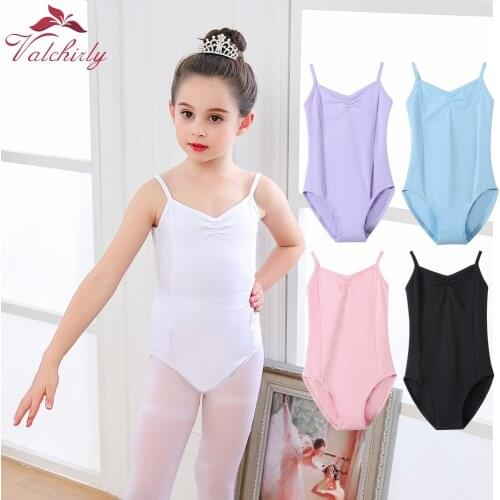 New Girls Camisole Ballet Leotard Dancewear Cotton Gymnastics Leotard Strap Ballet Leotard Dress