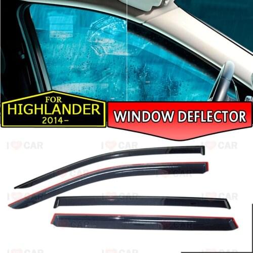 Window deflectors for Toyota Highlander 2014- car window deflector wind guard vent sun rain visor cover car styling